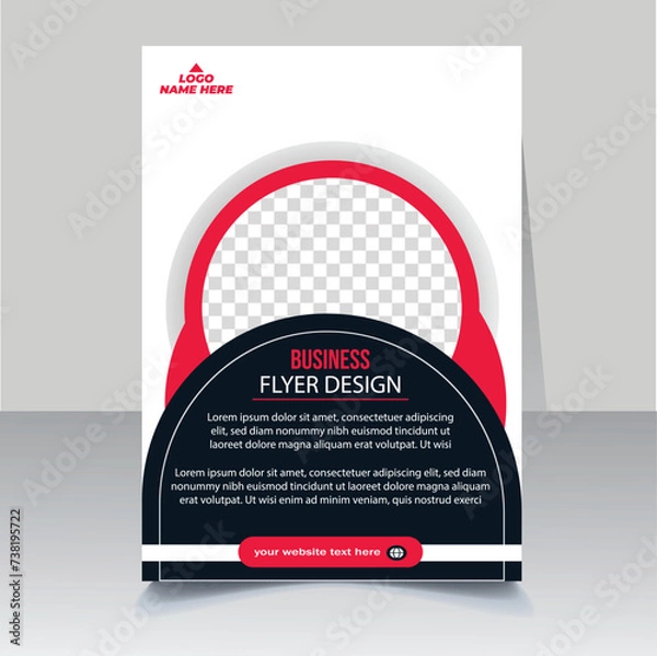 Obraz A4 flyer design template. Flyer Corporate Template Design, graphic elements, Template Design, abstract business flyer, layout.