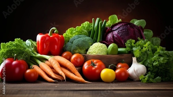 Obraz Assortment of  fresh fruits and vegetables