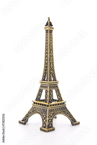 Obraz Eiffel Tower toy isolated on white background