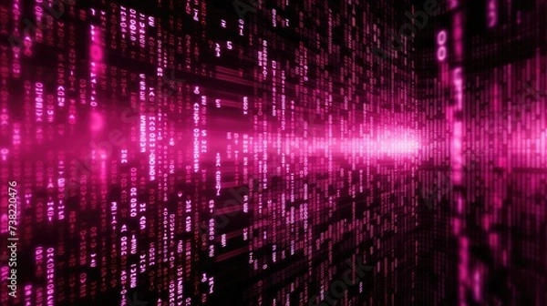 Fototapeta Background binary code is in magenta color.