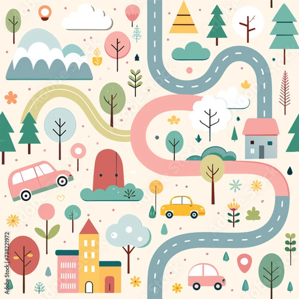 Fototapeta simple repeatable pattern design for a baby playmat