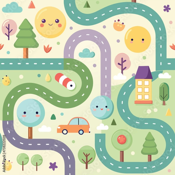 Fototapeta simple repeatable pattern design for a baby playmat