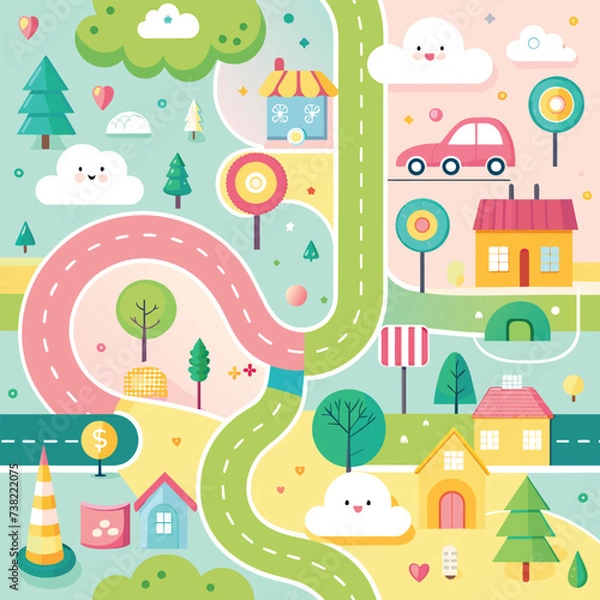 Fototapeta simple repeatable pattern design for a baby playmat