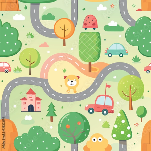 Fototapeta simple repeatable pattern design for a baby playmat