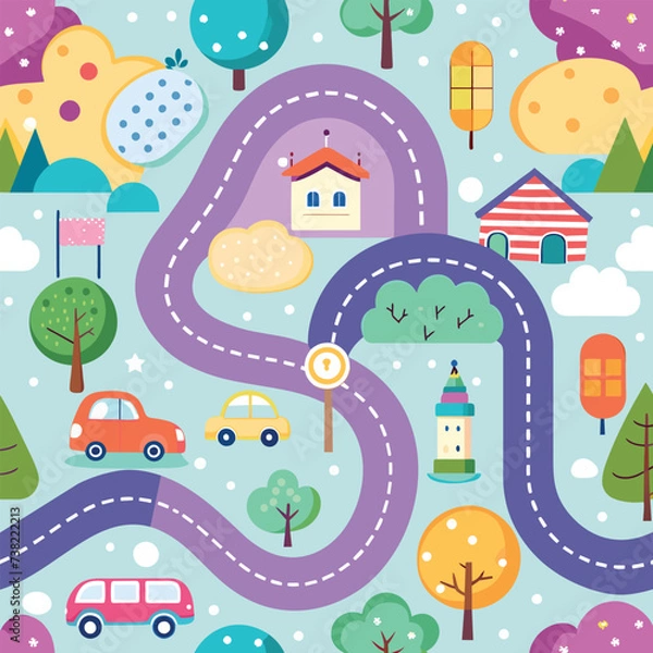 Fototapeta simple repeatable pattern design for a baby playmat