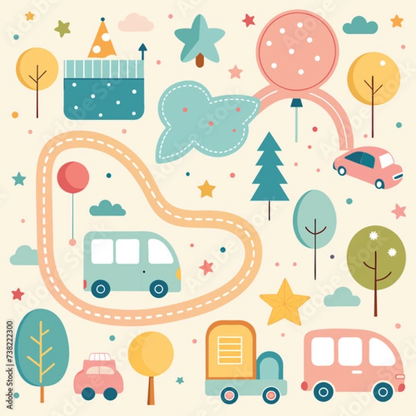 Fototapeta simple repeatable pattern design for a baby playmat