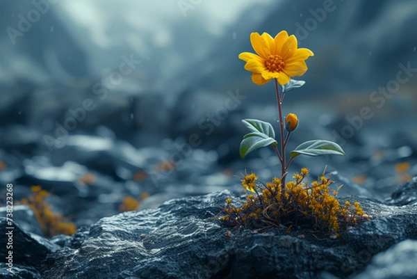 Obraz A vibrant optimist radiating hope next to a resilient soul weathered by challenges, portraying the strength born from optimism and adversity. Concept of resilient optimism. Generative Ai.