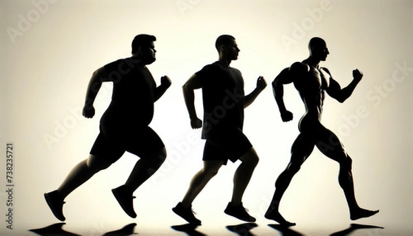 Fototapeta Unified in Motion: Silhouettes on the Run