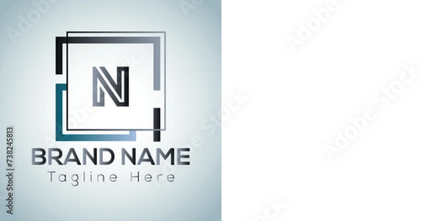 Fototapeta Abstract N letter modern initial lettermarks logo design	