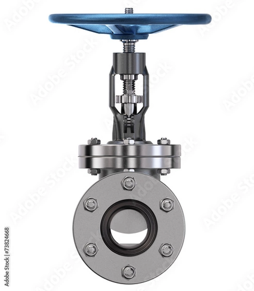 Obraz Industrial Pipe Valve isolated on White Background