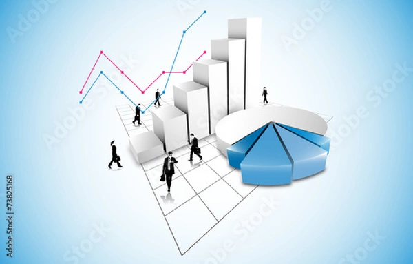 Obraz grafico economia, istogrammi, statistiche