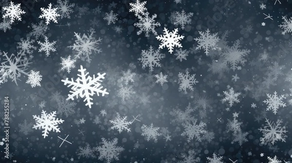 Fototapeta Background with snowflakes in Ash color.
