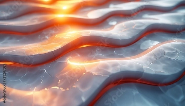 Fototapeta Waves made of marble stone with light as material or background