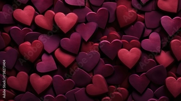 Obraz Maroon Color Hearts as a background