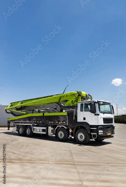 Obraz Auto concrete pump truck, advanced technology remote control