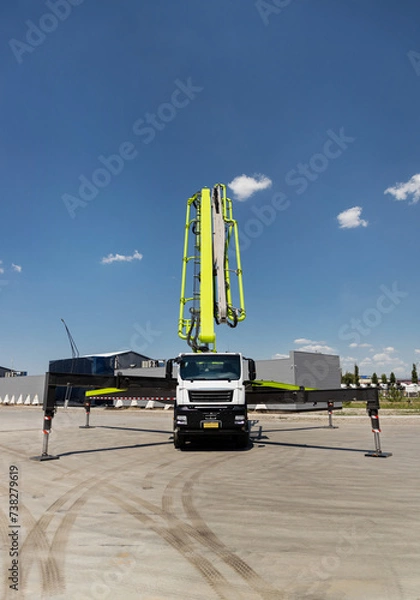Obraz Auto concrete pump truck, advanced technology remote control