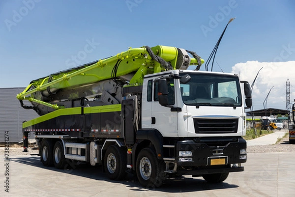 Obraz Auto concrete pump truck, advanced technology remote control