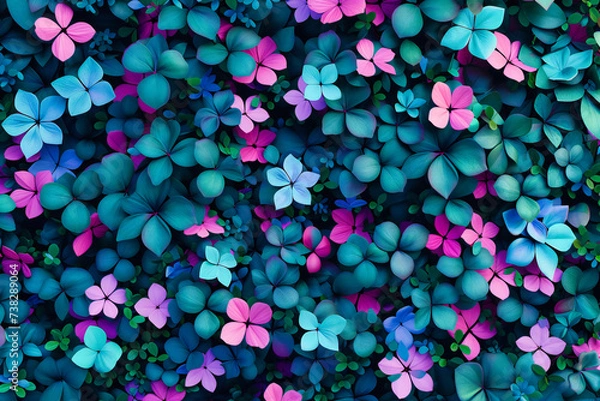 Fototapeta Enchanted Garden, A Seamless Floral Pattern, The Essence of Springs Eternal Bloom