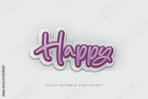 Fototapeta Fully editable vector text effect design