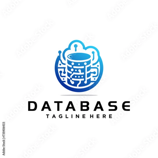 Obraz data center logo template, Database logo design