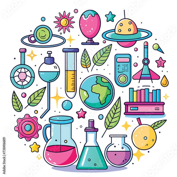 Obraz Vector set science bundle