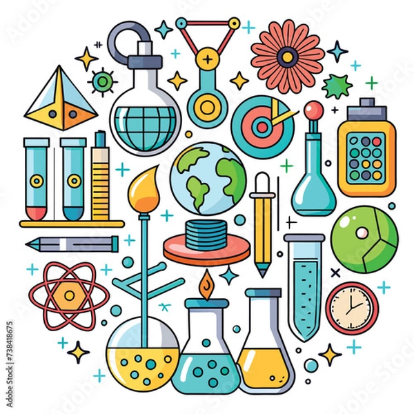 Obraz Vector set science bundle