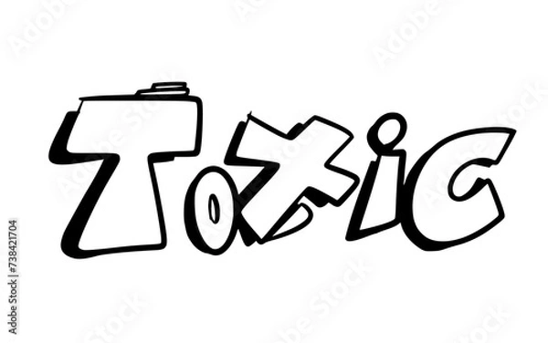 Fototapeta Graffiti word Toxic, vector