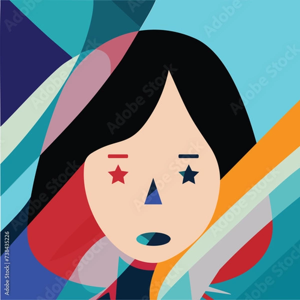 Obraz Woman abstract character vector illustration.