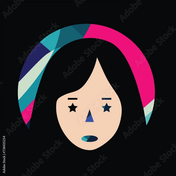 Obraz Woman abstract character vector illustration.	