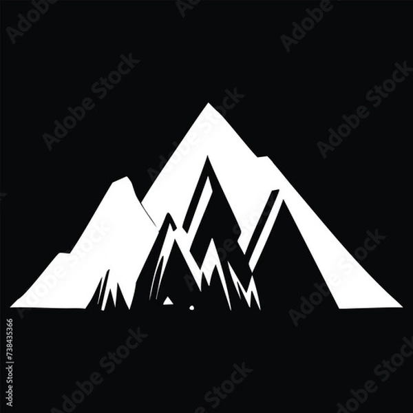 Obraz mountain vector icon. Black background