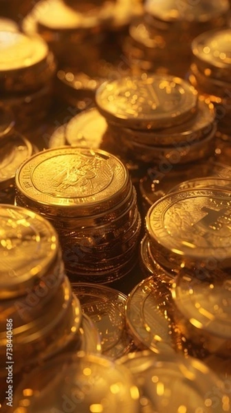 Fototapeta gold coins stacks isolated 