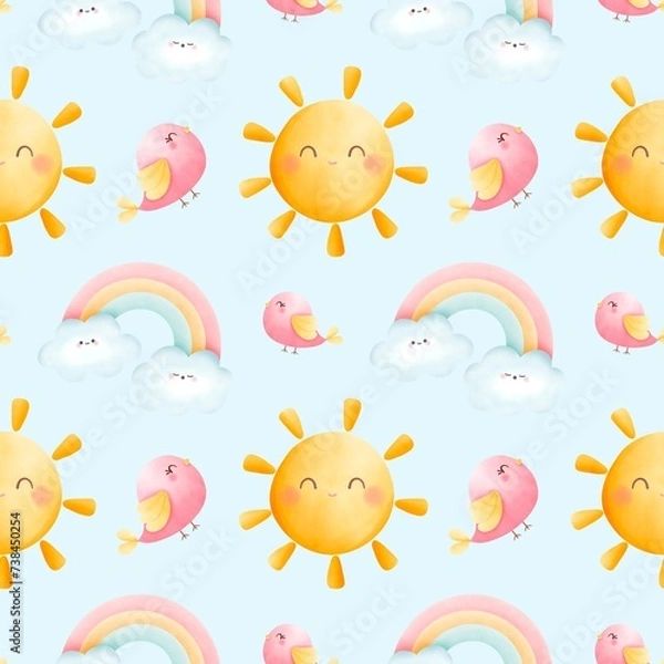 Fototapeta Rainbow sunny seamless