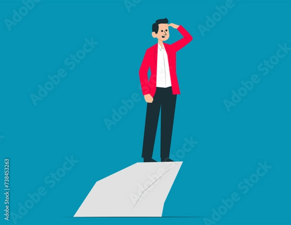 Fototapeta Leader with vision statement. Analysis and strategy vector concept