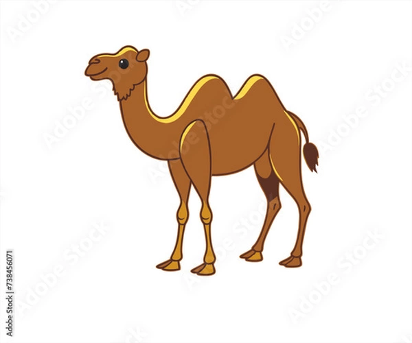 Fototapeta camel in sahara cartoon mascot illustration