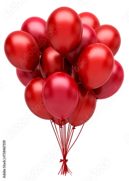 Fototapeta Red, blu, golden, pink, green and gold balloons and golden confetti. Vector glossy realistic baloon on transparent background