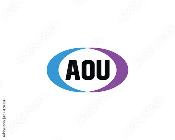 Fototapeta AOU logo design vector template
