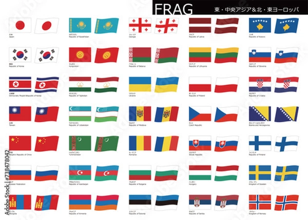 Obraz 国旗シリーズ（東・中央アジア・東ヨーロッパ）