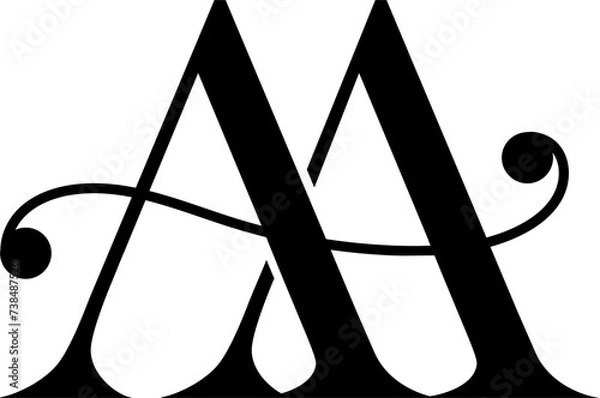 Obraz Aa logo monogram design