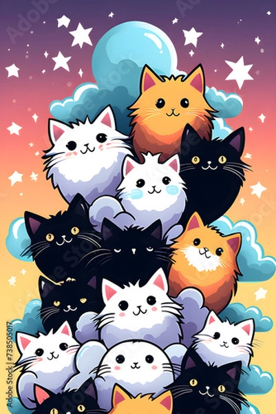 Obraz cute cats, Generative AI
