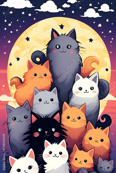 Obraz cute cats, Generative AI