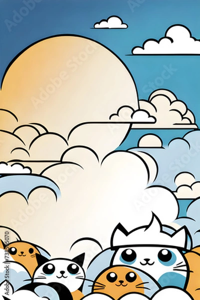 Obraz cute cats, Generative AI