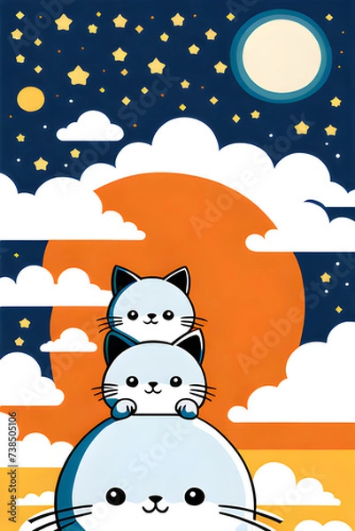 Obraz cute cats, Generative AI