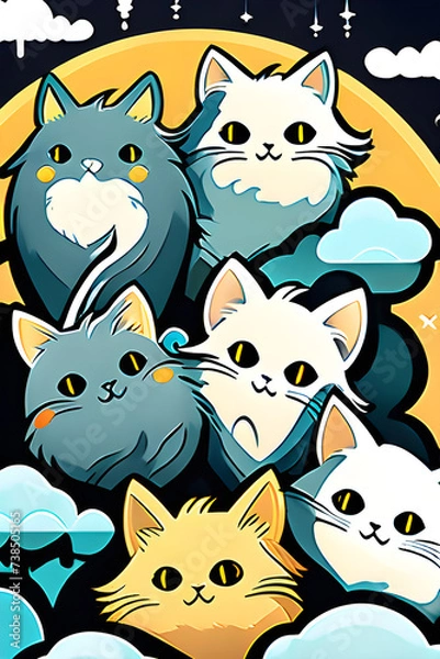 Obraz cute cats, Generative AI