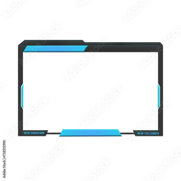 Obraz Blue And Black Face Cam Border Stream Overlay