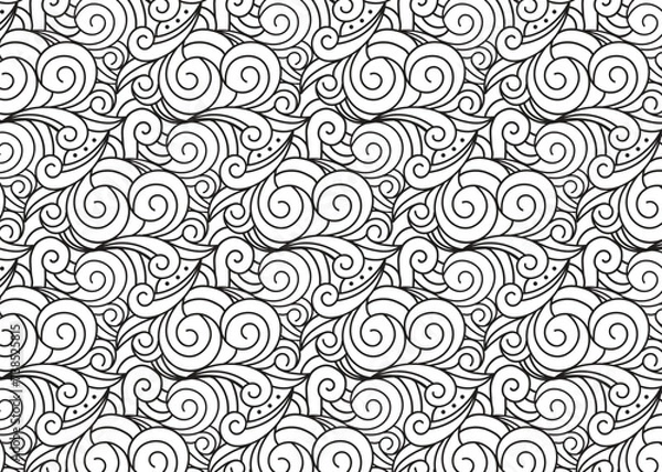 Fototapeta seamless pattern curl line background