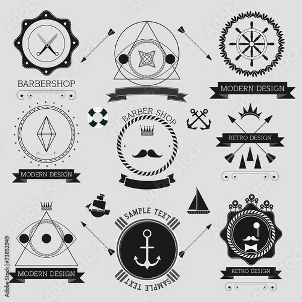 Obraz Retro Vintage vector set.