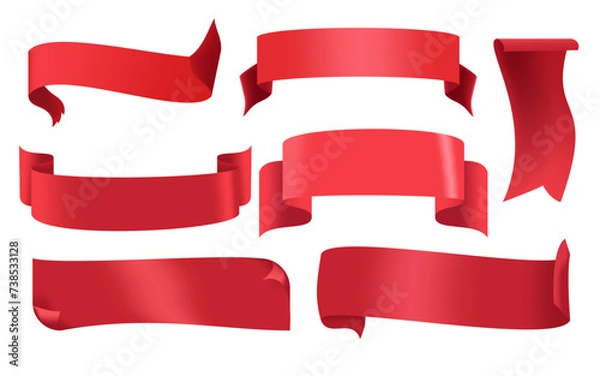Obraz vector red banner sticker blank vector simple clipart set
