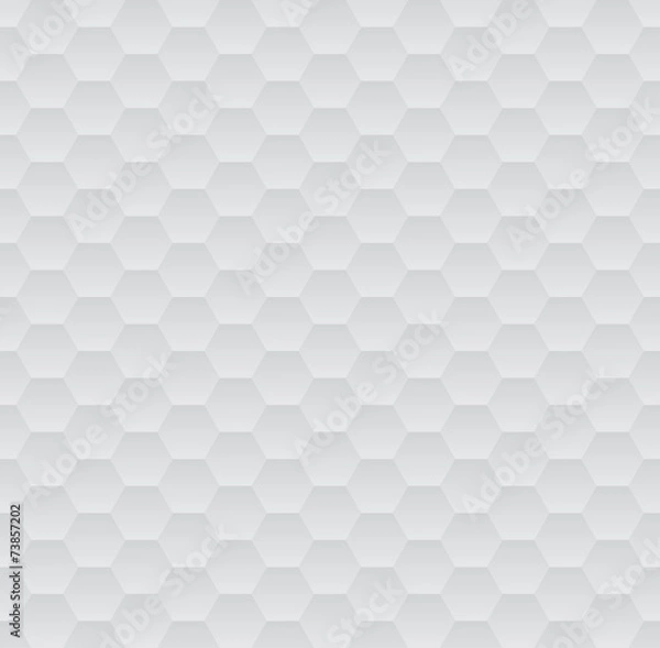 Fototapeta Abstract white and grey geometric hexagons seamless pattern