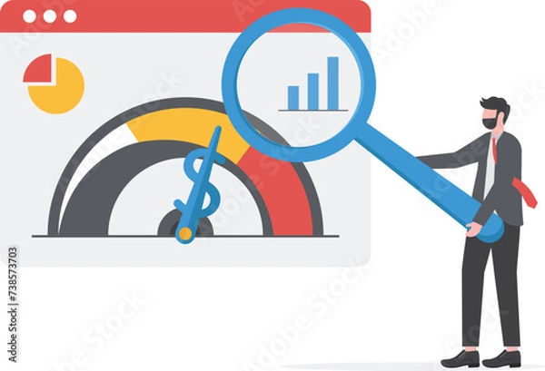 Fototapeta Business Benchmarking Online Service, Business Growth and Performance Analysis Concept

