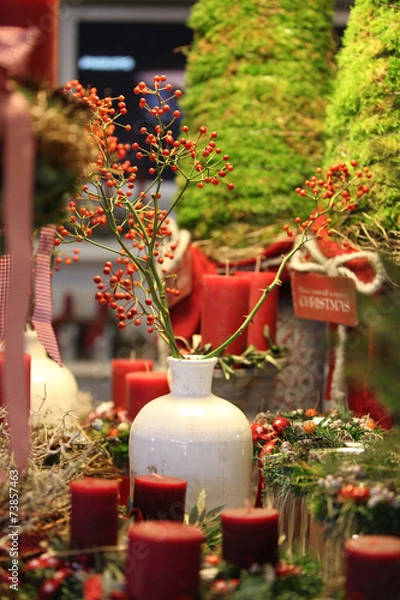 Obraz Weihnachtliche Blumenvase